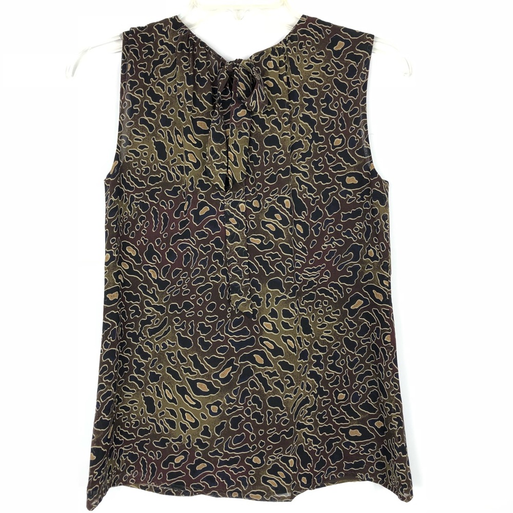 Tory Burch | 100% Silk Lined Tank with Tie Back - Picture 2 of 5